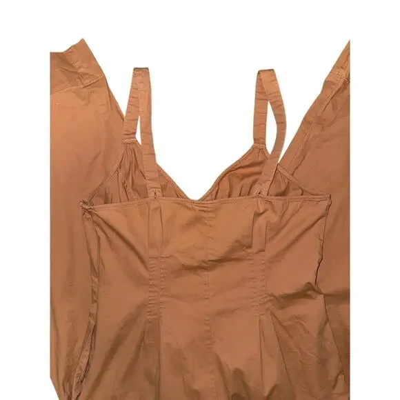 Universal Thread Cropped Overalls Rust Colored Wide Leg Casual Jumpsuit 14 - Picture 6 of 10